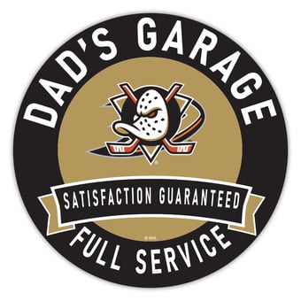 Anaheim Ducks 16" Dad's Garage Wood Sign