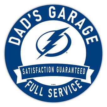 Tampa Bay Lightning 16" Dad's Garage Wood Sign