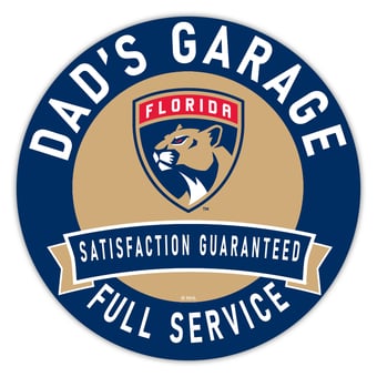 Florida Panthers 16" Dad's Garage Wood Sign