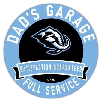 Utah Mammoth 16" x 16" Dad's Garage Wood Sign
