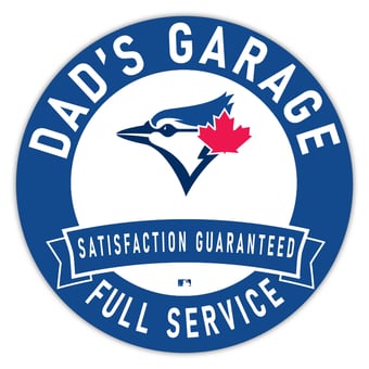 Toronto Blue Jays 16" Dad's Garage Wood Sign