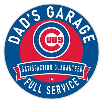 Chicago Cubs 16" Dad's Garage Wood Sign