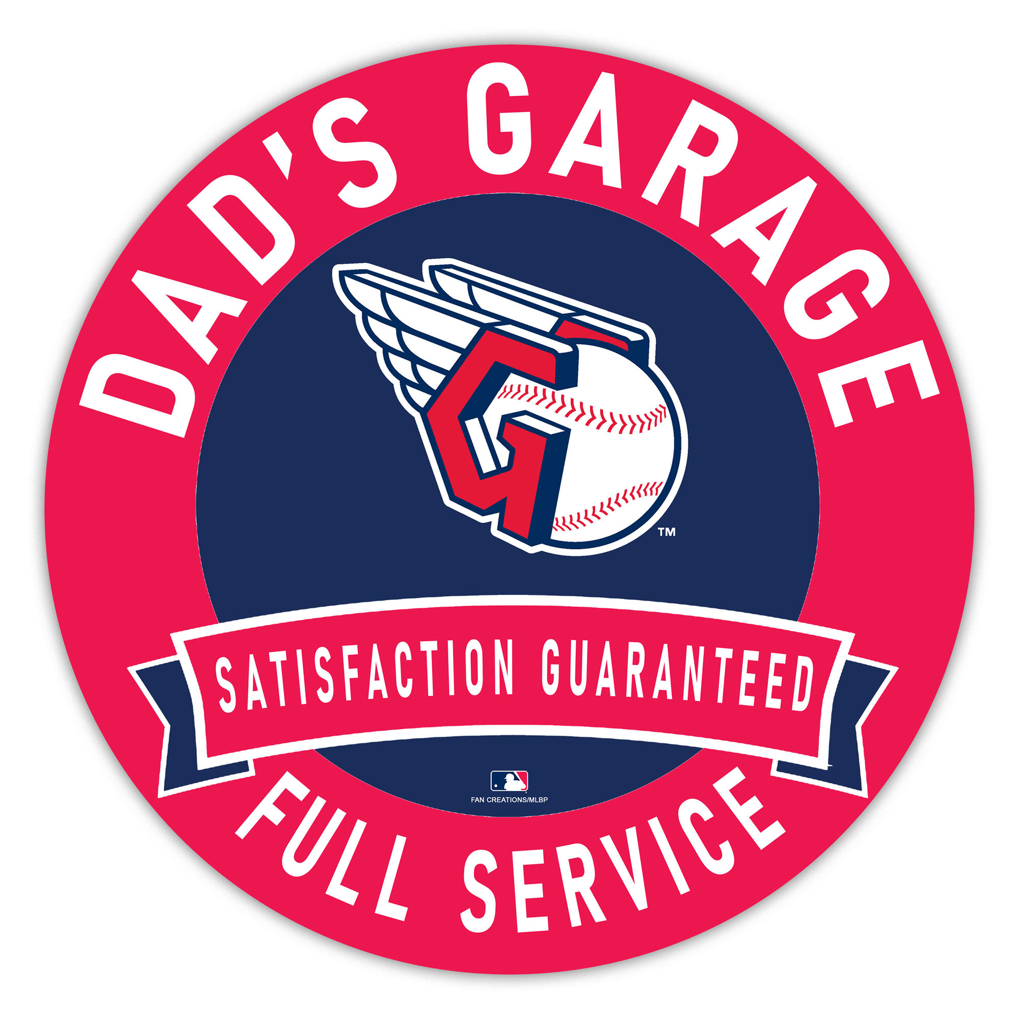 Cleveland Guardians 16" Dad's Garage Wood Sign