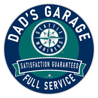 Seattle Mariners 16" Dad's Garage Wood Sign