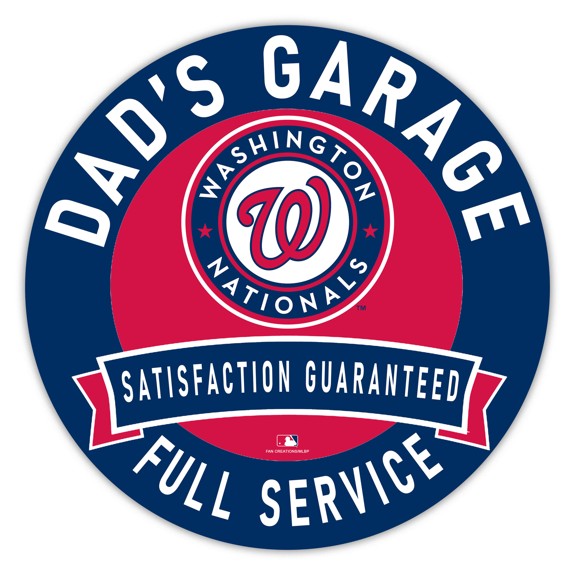 Washington Nationals 16" Dad's Garage Wood Sign