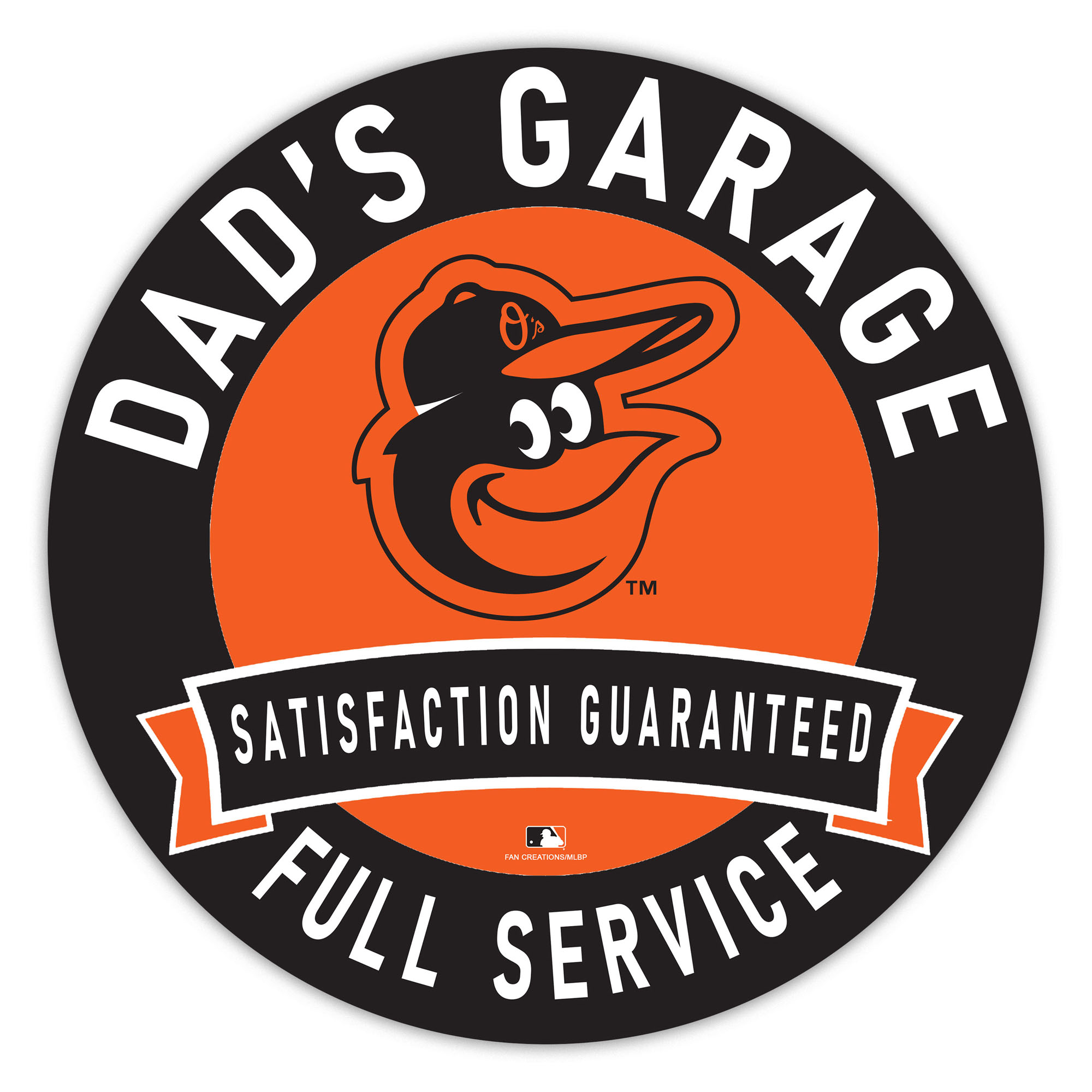 Baltimore Orioles 16" Dad's Garage Wood Sign
