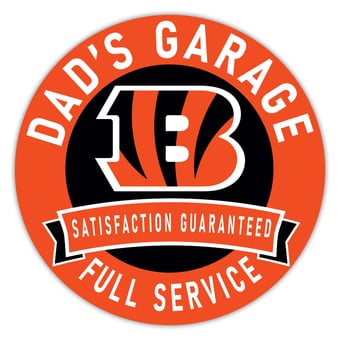 Cincinnati Bengals 16" Dad's Garage Wood Sign