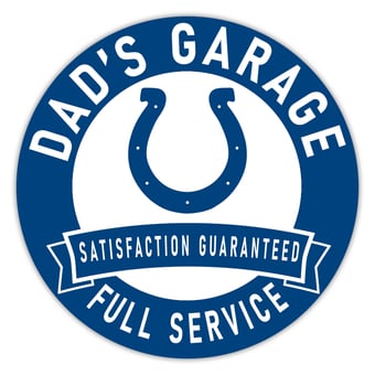 Indianapolis Colts 16" Dad's Garage Wood Sign