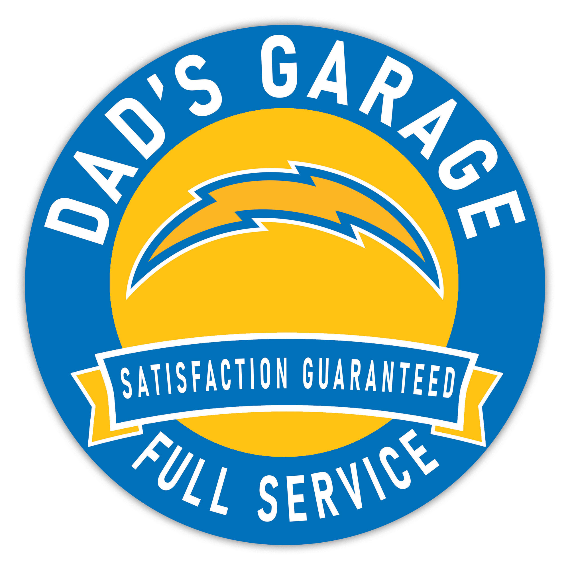 Los Angeles Chargers 16" Dad's Garage Wood Sign