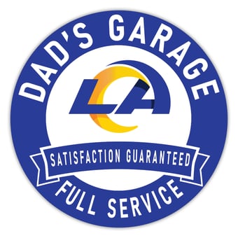Los Angeles Rams 16" Dad's Garage Wood Sign