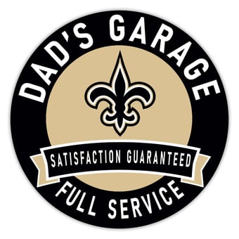 New Orleans Saints 16" Dad's Garage Wood Sign