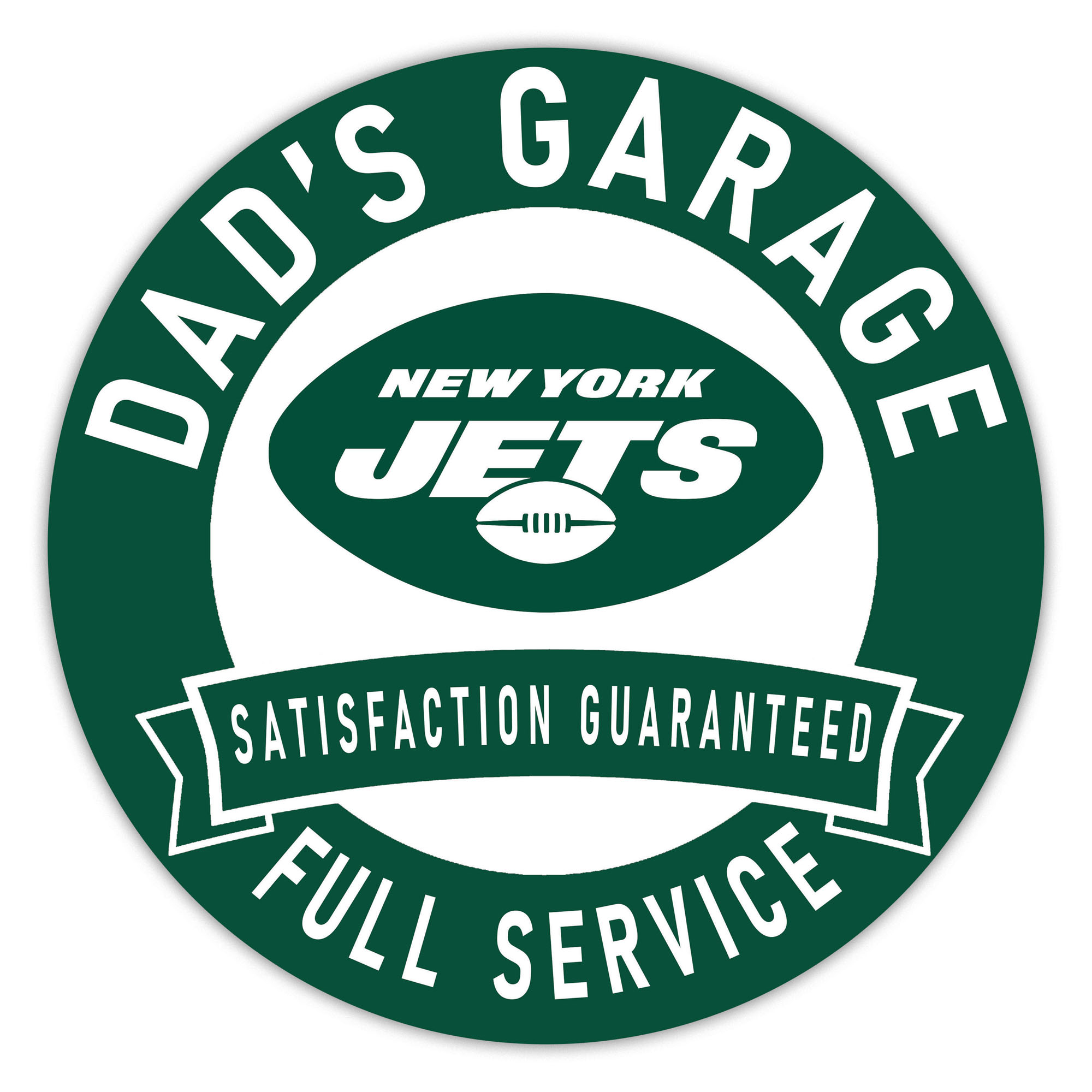 New York Jets 16" Dad's Garage Wood Sign