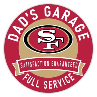 San Francisco 49ers 16" Dad's Garage Wood Sign
