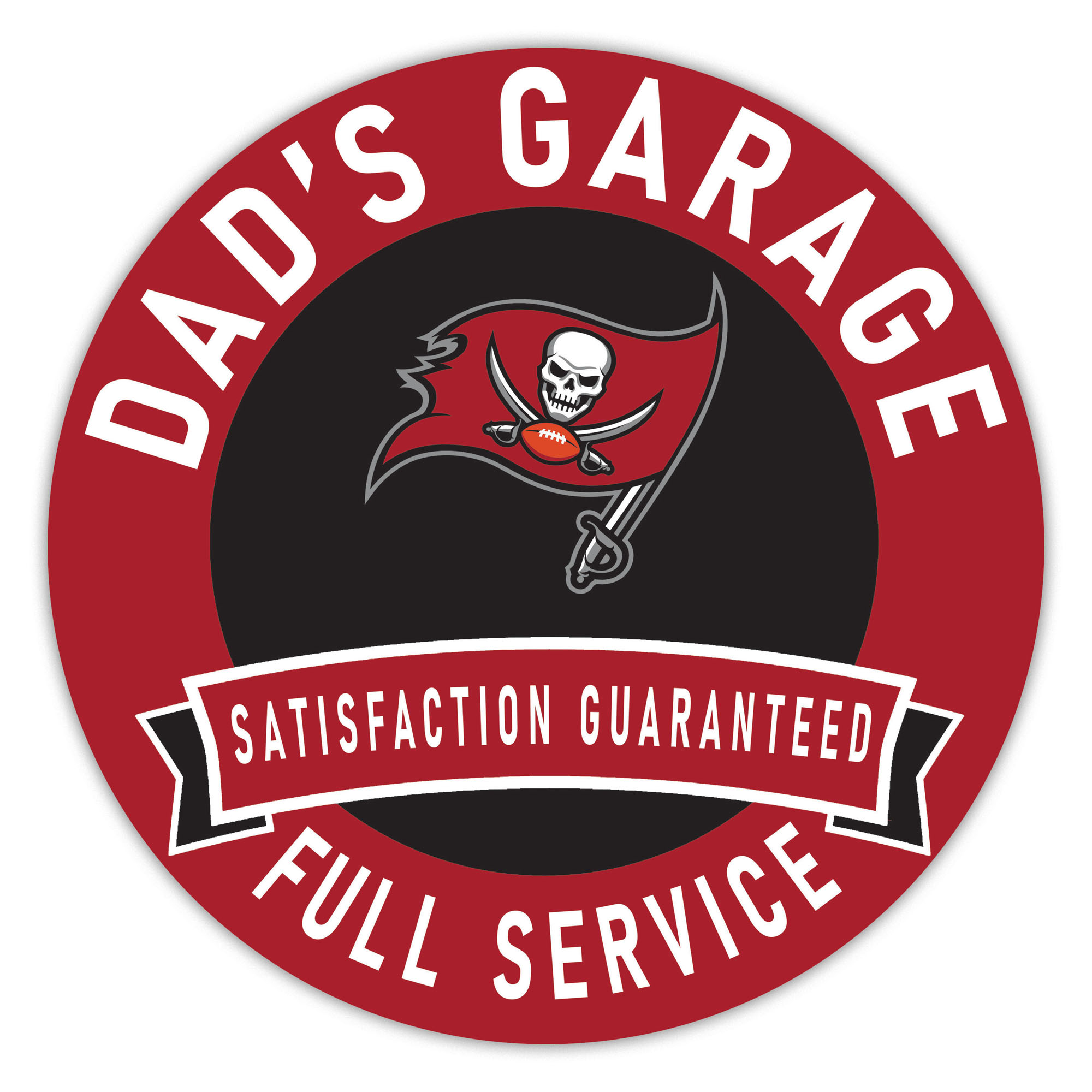 Tampa Bay Buccaneers 16" Dad's Garage Wood Sign