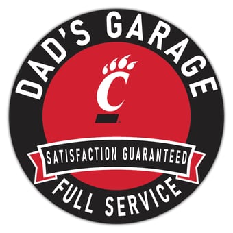 Cincinnati Bearcats 16" x 16" Dad's Garage Wood Sign