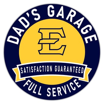 ETSU Buccaneers 16" x 16" Dad's Garage Wood Sign