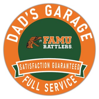 Florida A&M Rattlers 16" x 16" Dad's Garage Wood Sign