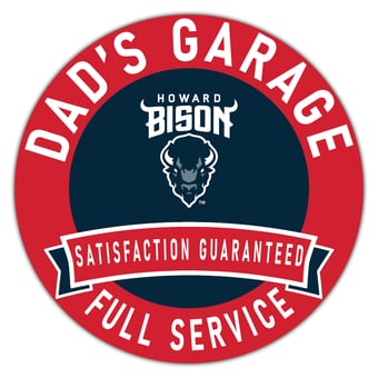 Howard Bison 16" x 16" Dad's Garage Wood Sign