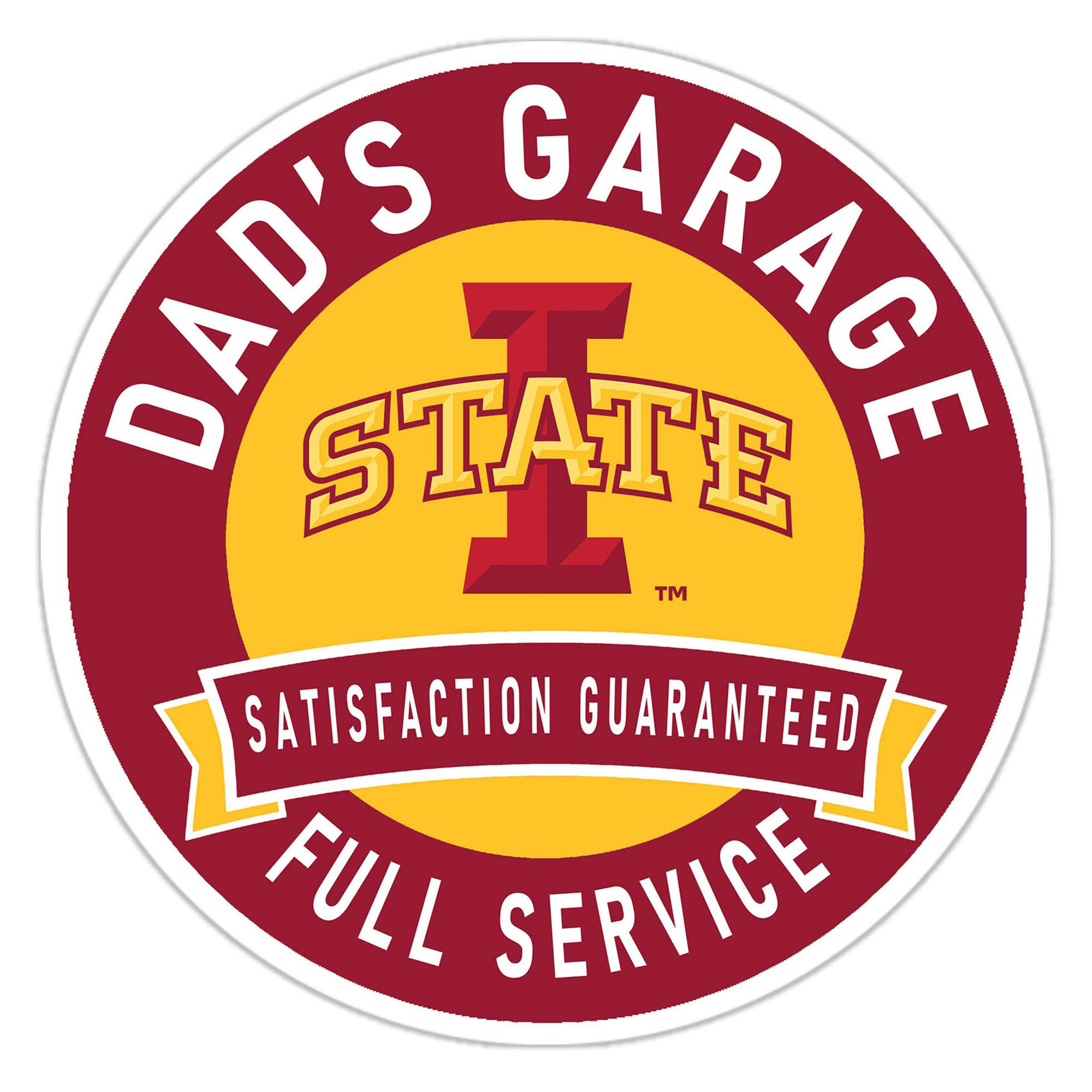 Iowa State Cyclones 16" Dad's Garage Wood Sign