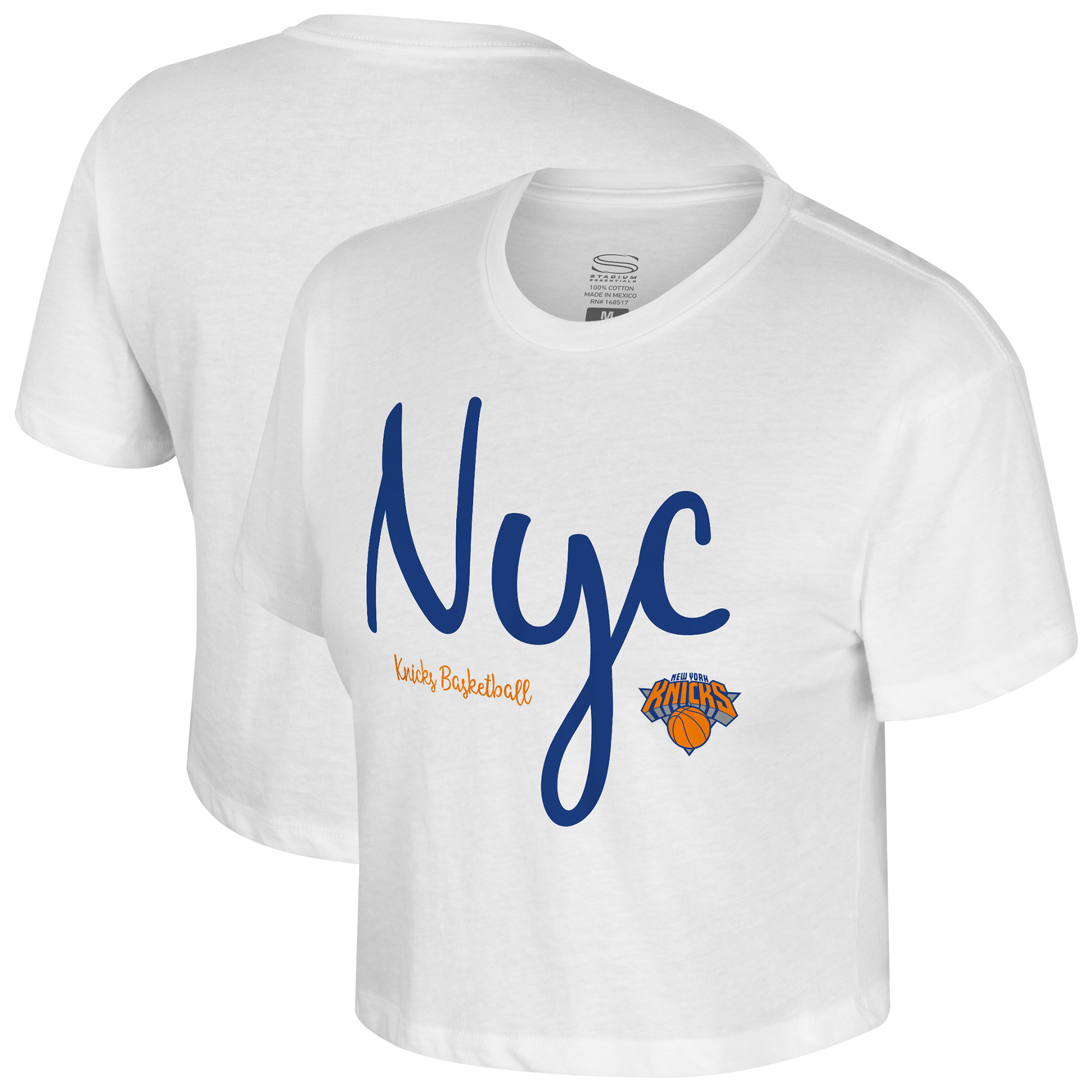 Women's Stadium Essentials White New York Knicks Cropped Third Quarter T-Shirt