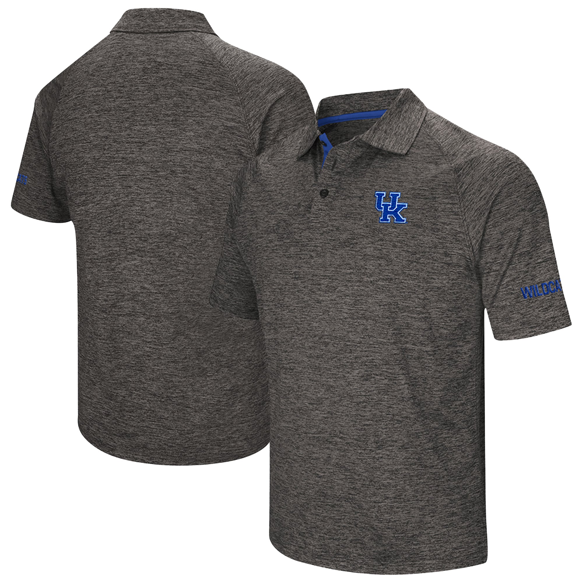 Men's Colosseum Heather Black Kentucky Wildcats Big & Tall Down Swing Raglan Polo