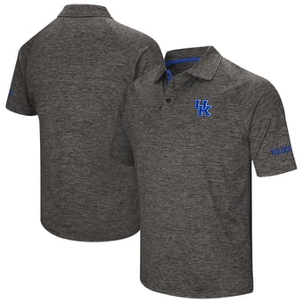 Men's Colosseum Heather Black Kentucky Wildcats Big & Tall Down Swing Raglan Polo