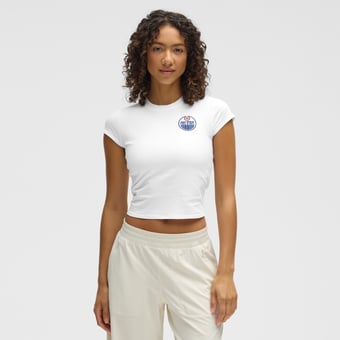 Women's lululemon White Edmonton Oilers Baby T-Shirt