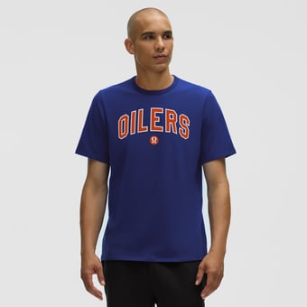 Men's lululemon Larkspur Edmonton Oilers Organic Cotton Classic-Fit T-Shirt