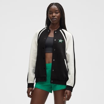 Women's lululemon Black Dallas Stars Scuba Oversized Full-Snap Varsity Jacket