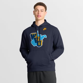 Men's Nike Navy West Virginia Mountaineers 1965 Throwback Club Fleece Hoodie