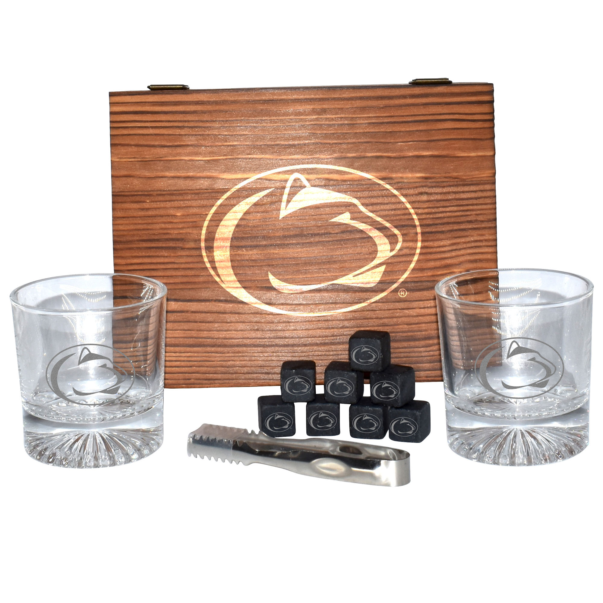 The Memory Company Penn State Nittany Lions 2-Pack Rocks Glass Box Set with Stone Cubes