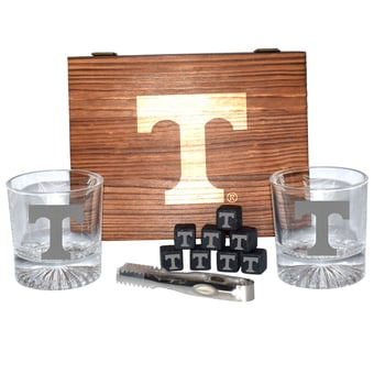 The Memory Company Tennessee Volunteers 2-Pack Rocks Glass Box Set with Stone Cubes