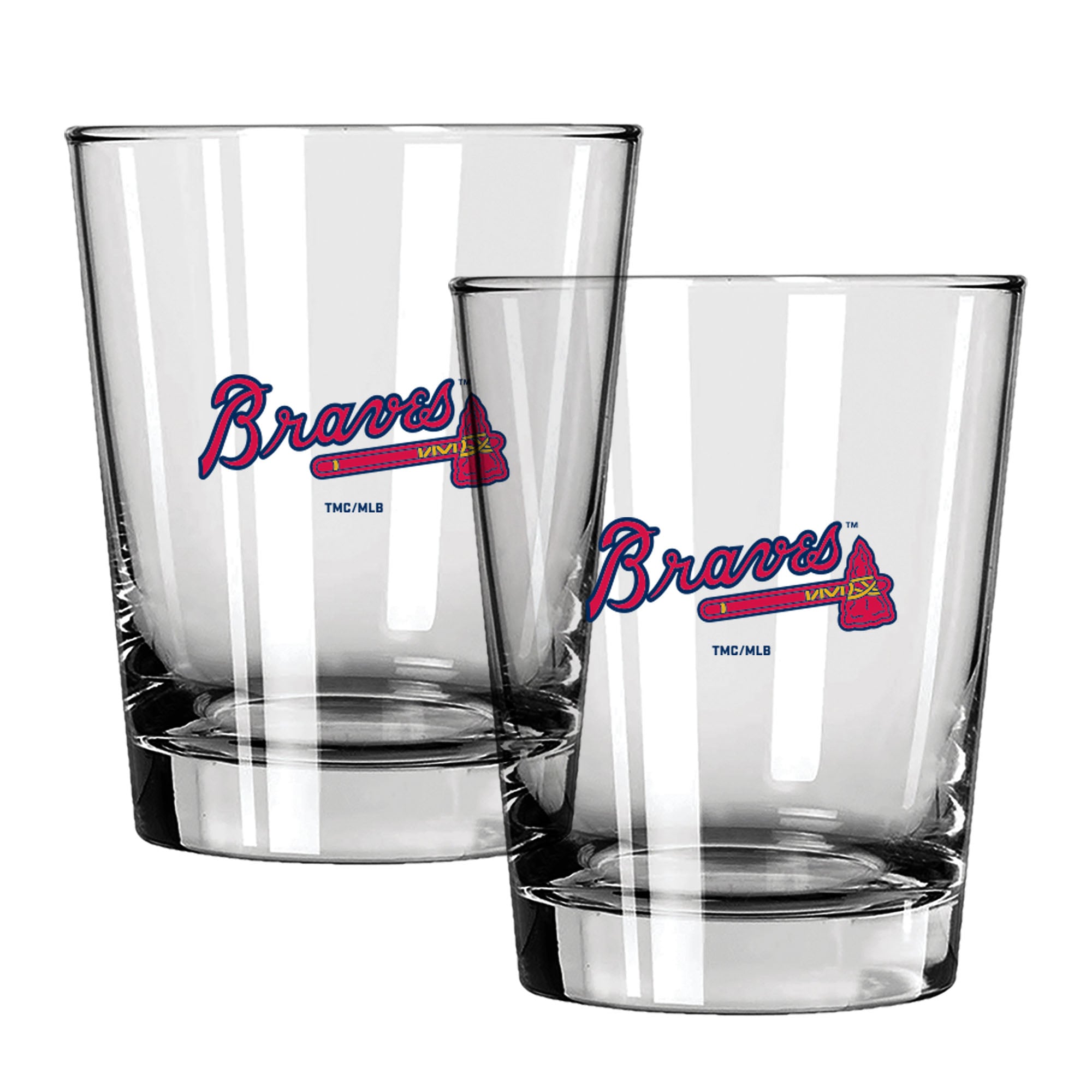 The Memory Company Atlanta Braves 15oz. Two-Pack Rocks Glass Gift Set
