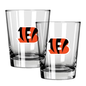 The Memory Company Cincinnati Bengals 15oz. Two-Pack Rocks Glass Gift Set
