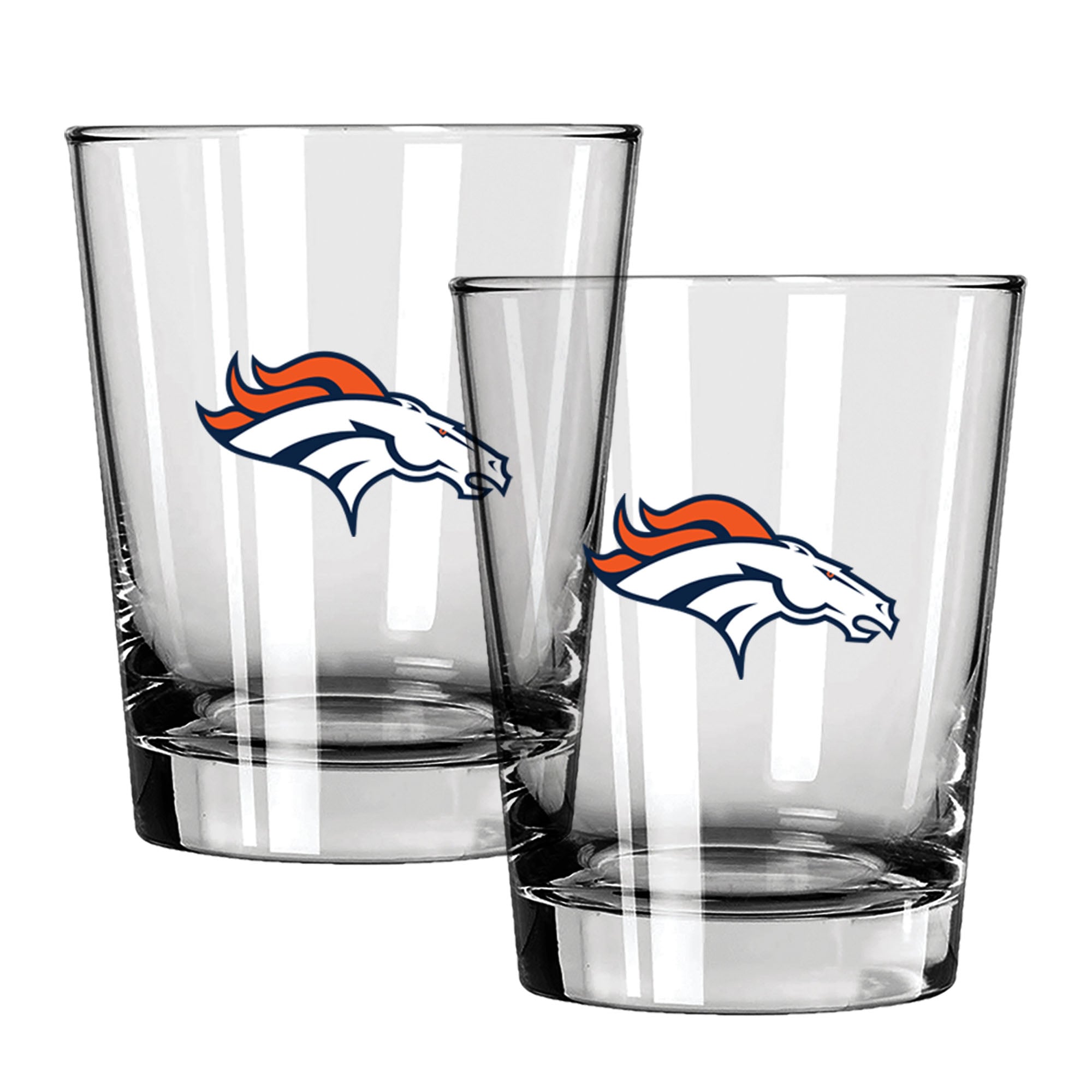 The Memory Company Denver Broncos 15oz. Two-Pack Rocks Glass Gift Set