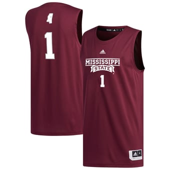 Men's adidas #1 Maroon Mississippi State Bulldogs Replica Basketball Jersey