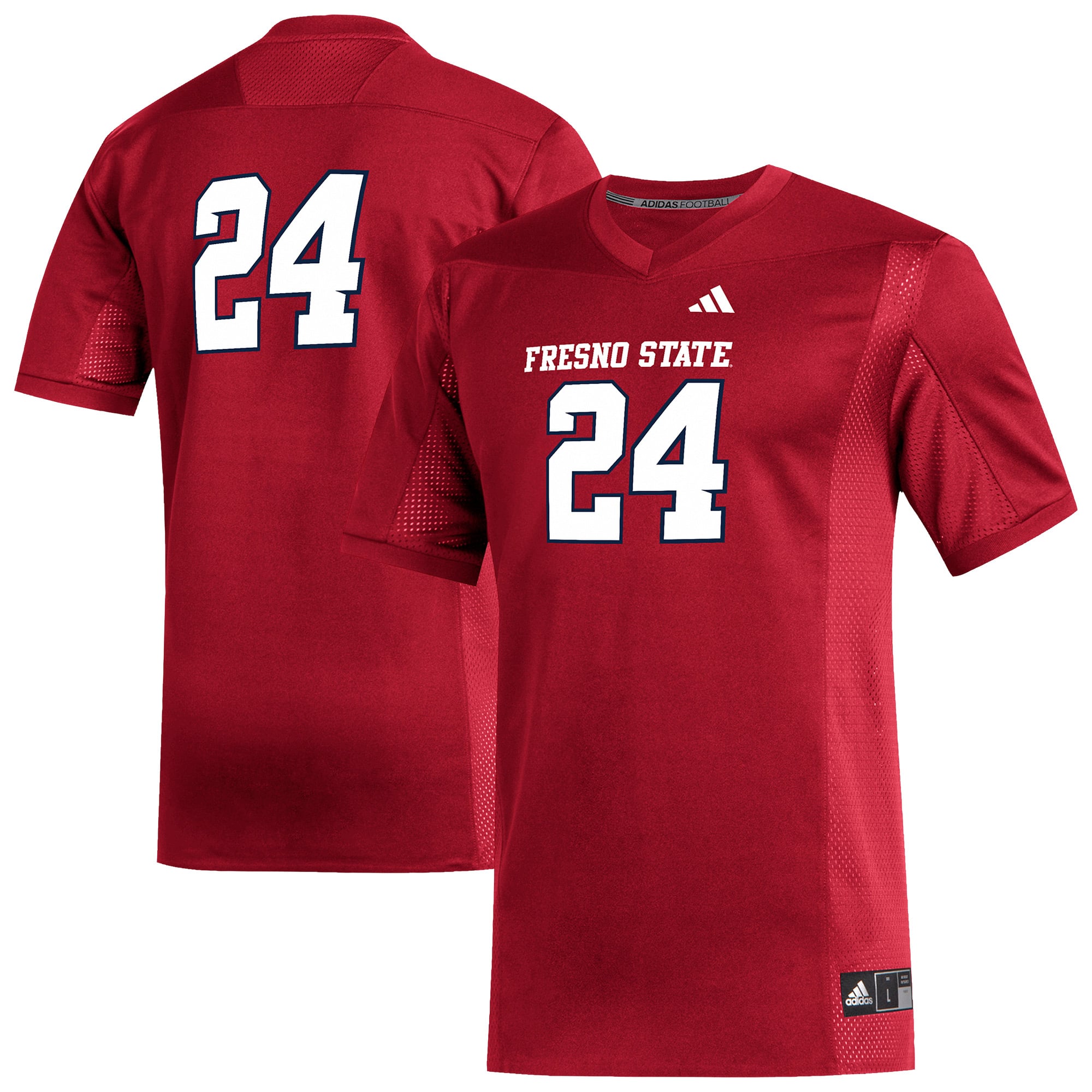 Men's adidas #24 Red Fresno State Bulldogs Replica Football Jersey