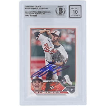 Grayson Rodriguez Baltimore Orioles Autographed 2023 Topps Update #US50 Beckett Fanatics Witnessed Authenticated 10 Rookie Card