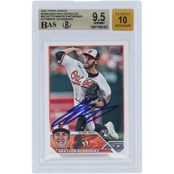 Grayson Rodriguez Baltimore Orioles Autographed 2023 Topps Update #US50 Beckett Fanatics Witnessed Authenticated 9.5/10 Rookie Card