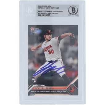 Grayson Rodriguez Baltimore Orioles Autographed 2023 Topps Now MLB Debut #57 Beckett Fanatics Witnessed Authenticated Rookie Card