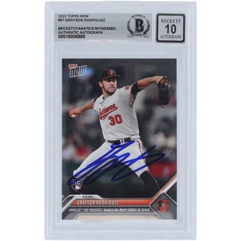 Grayson Rodriguez Baltimore Orioles Autographed 2023 Topps Now MLB Debut #57 Beckett Fanatics Witnessed Authenticated 10 Rookie Card