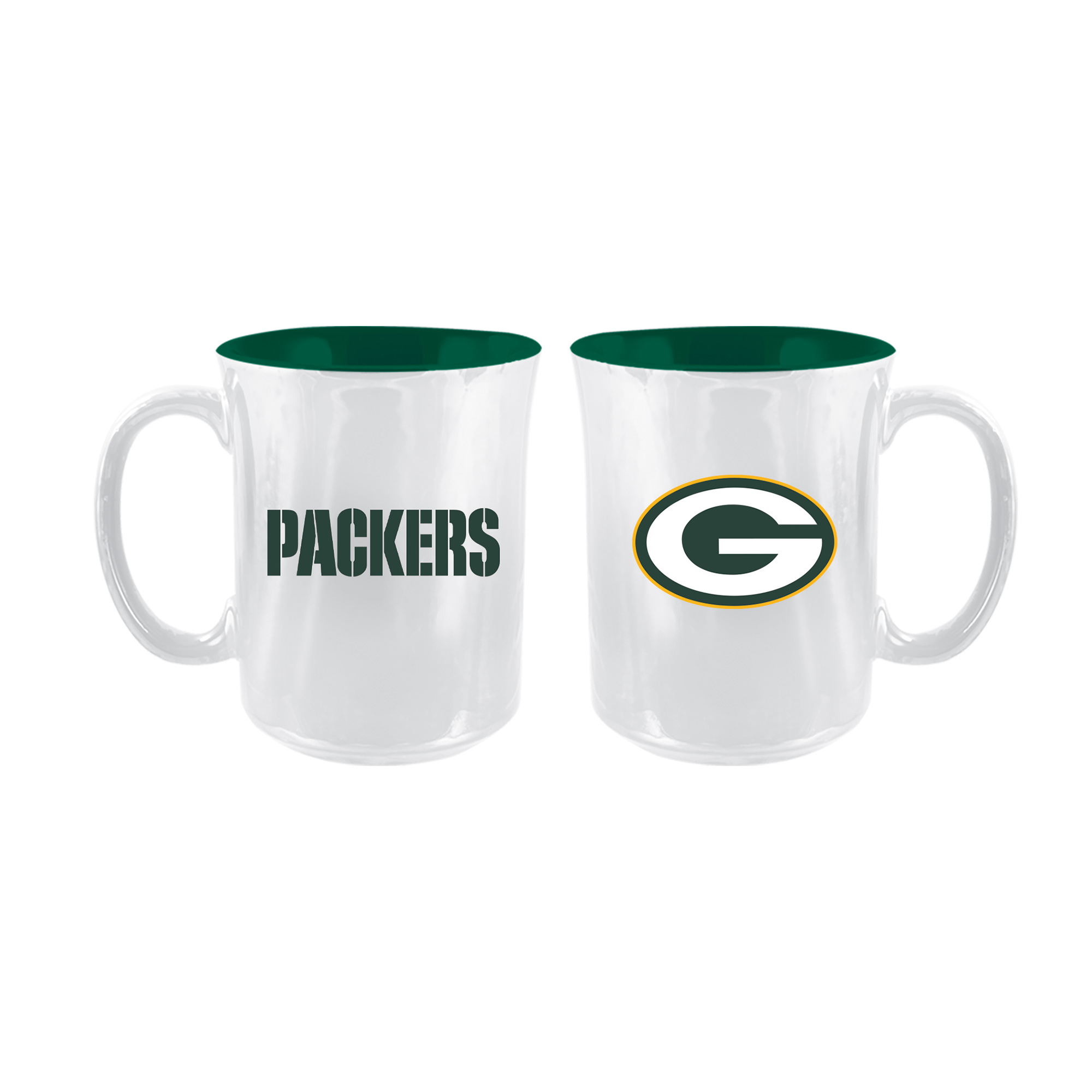 The Memory Company Green Bay Packers 2-Pack 15oz. Iridescent Ceramic Mug Set