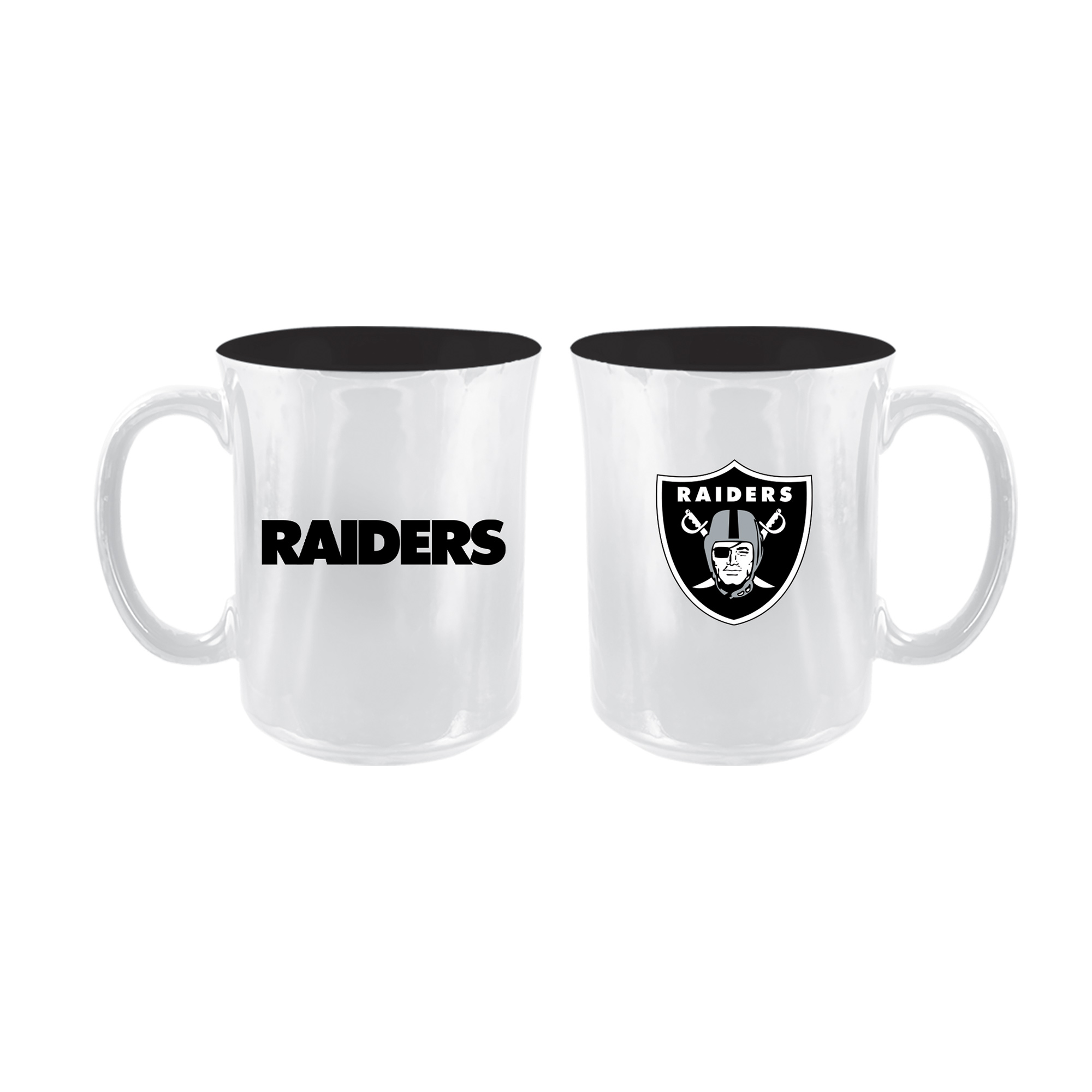 The Memory Company Las Vegas Raiders 2-Pack 15oz. Iridescent Ceramic Mug Set