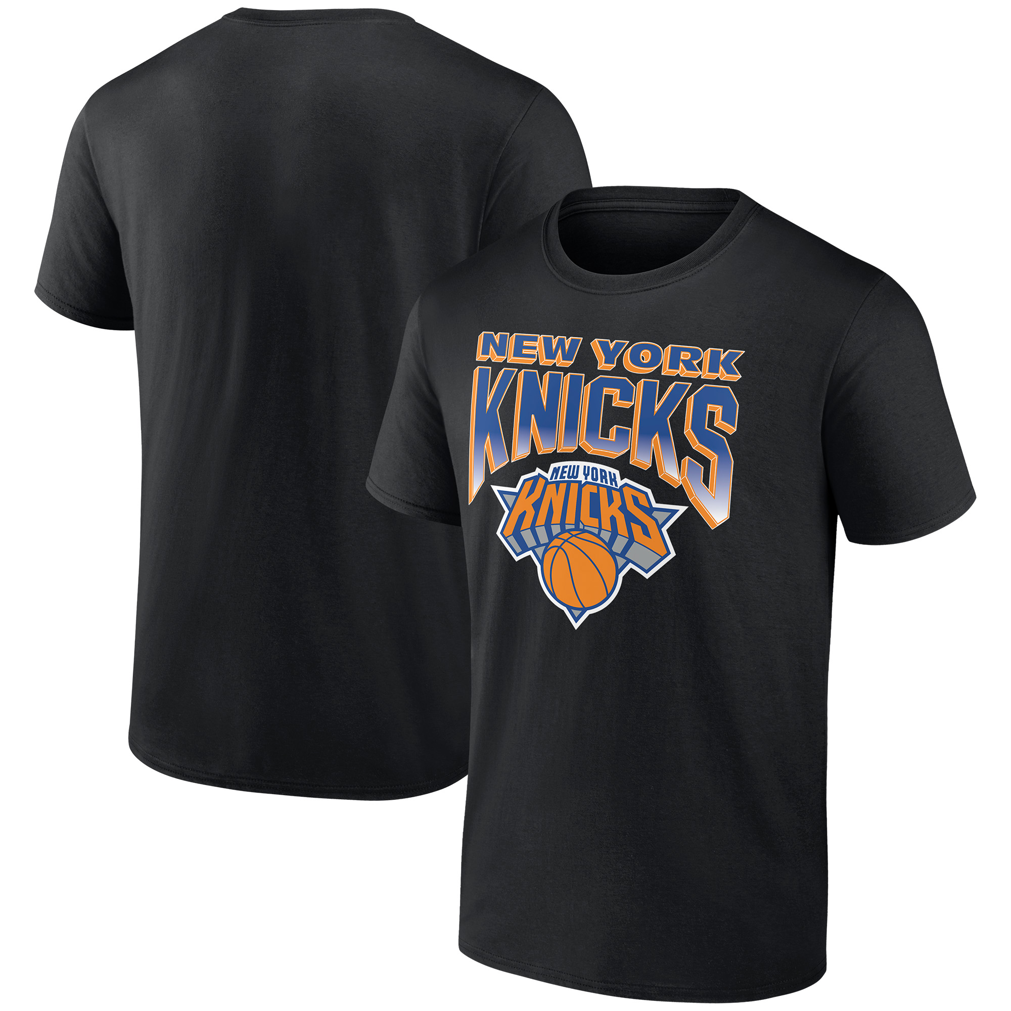 Men’s Black New York Knicks Block Front T-Shirt Men’s Black New York Knicks Block Front T-Shirt