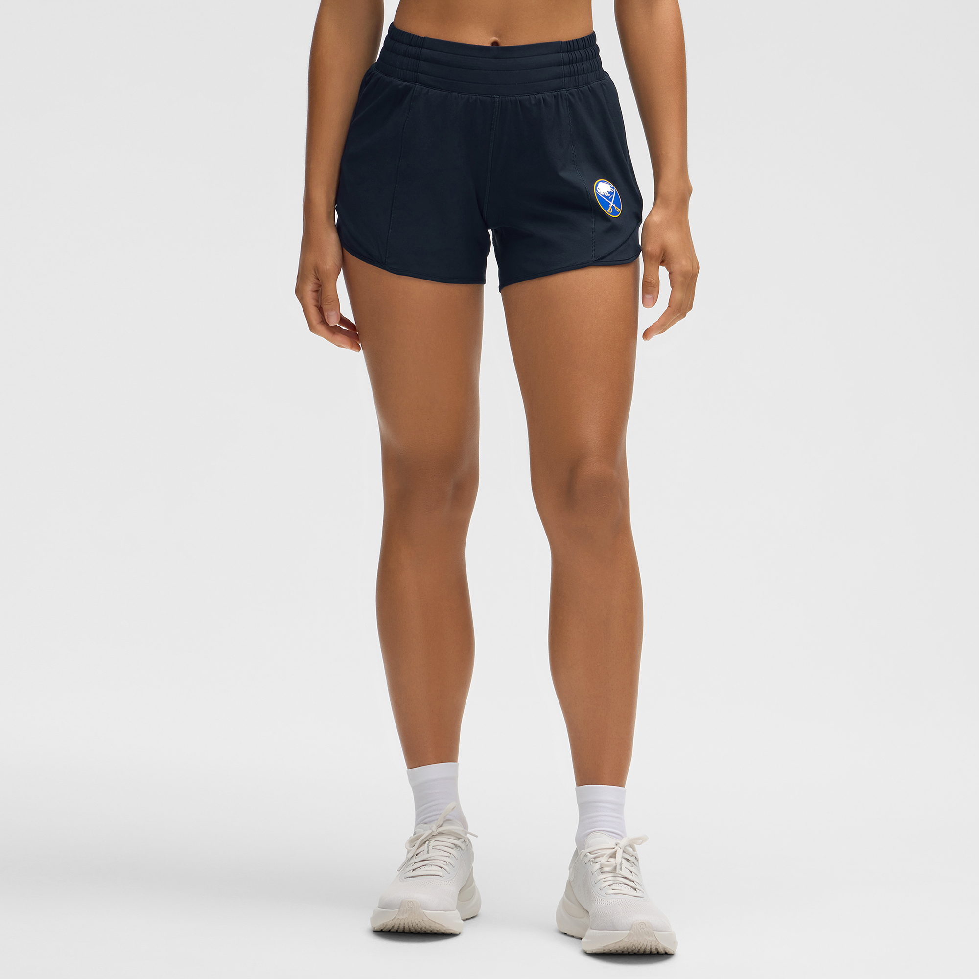 “Women’s lululemon True Navy Buffalo Sabres Hotty Hot High-Rise Lined Short 4″”” “Women’s lululemon True Navy Buffalo Sabres Hotty Hot High-Rise Lined Short 4″””