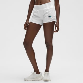 "Women's lululemon White San Jose Sharks Hotty Hot High-Rise Lined Short 4"""