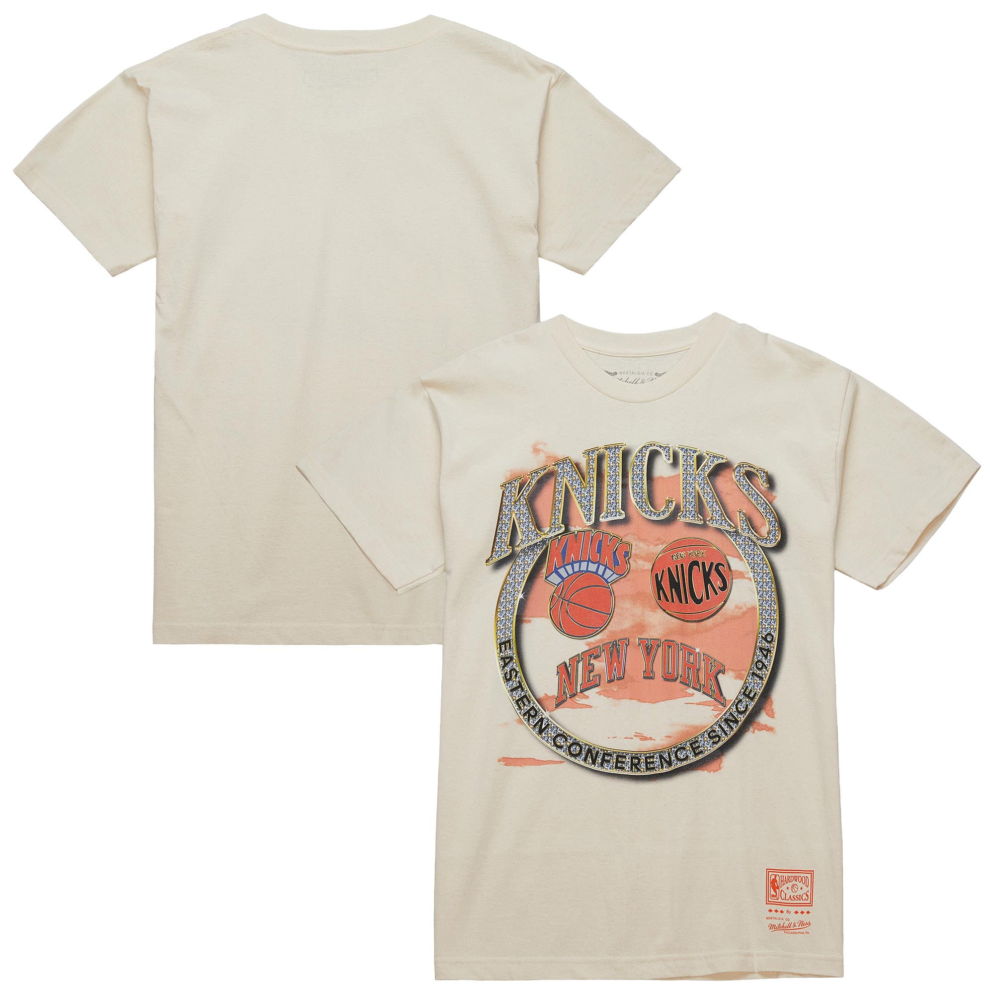 Men's Mitchell & Ness  White New York Knicks Big & Tall Hardwood Classics Crown Jewels T-Shirt