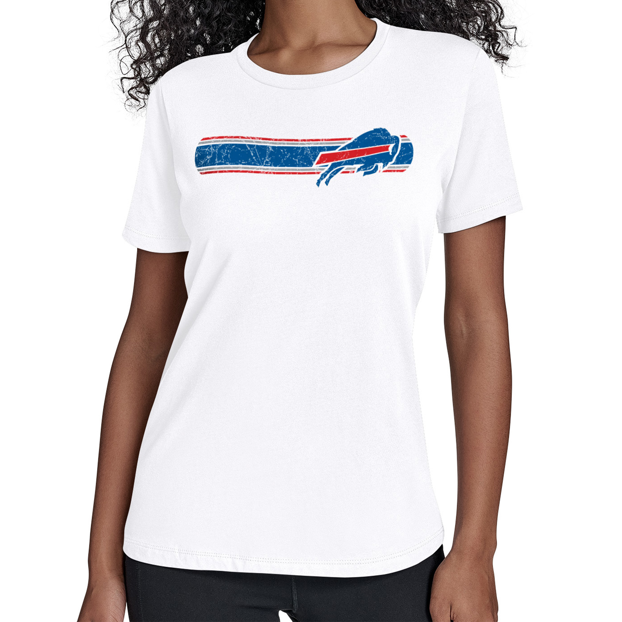 Starter Women's White Buffalo Bills Team Stripe T-Shirt - White