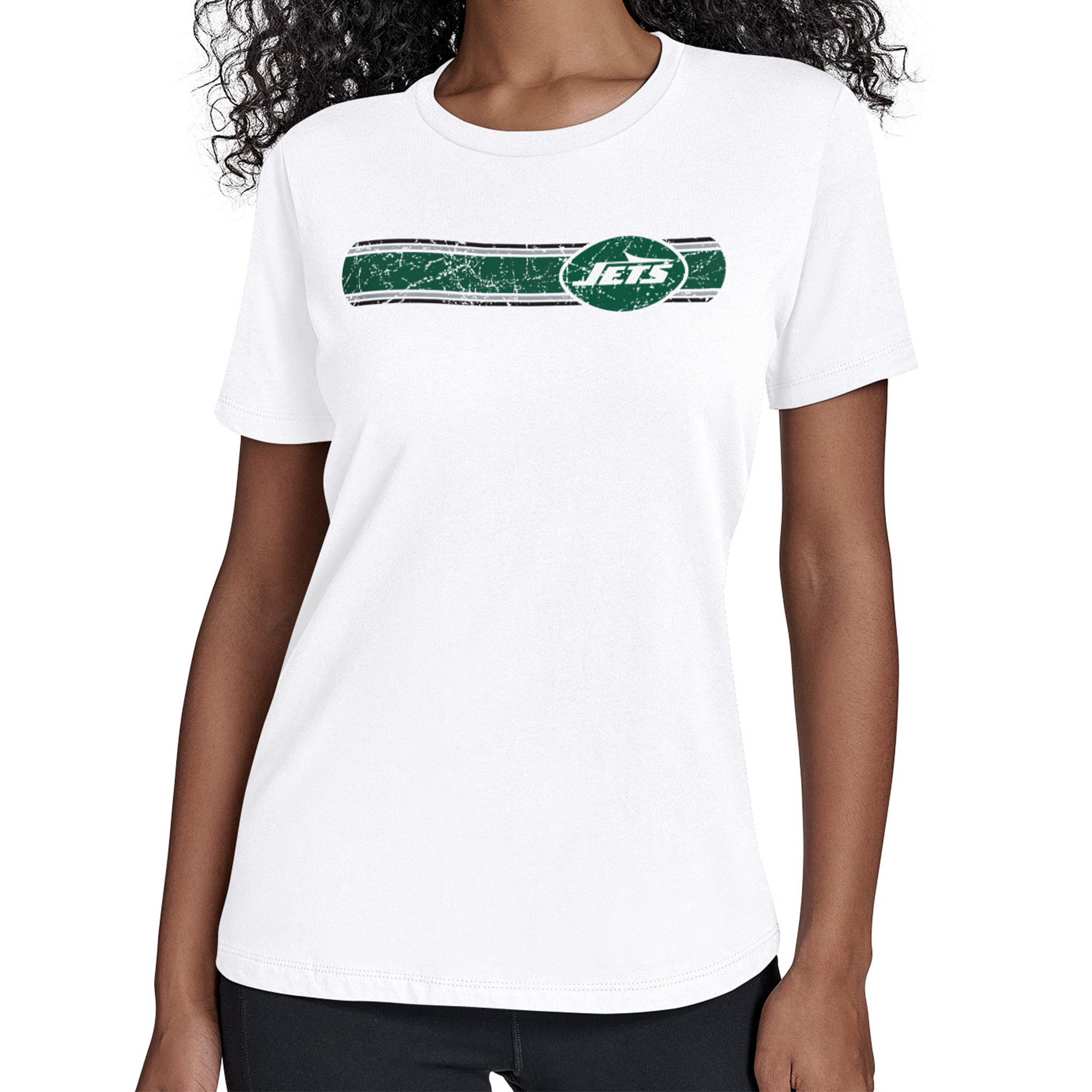 Women’s Starter White New York Jets Team Stripe T-Shirt Women’s Starter White New York Jets Team Stripe T-Shirt