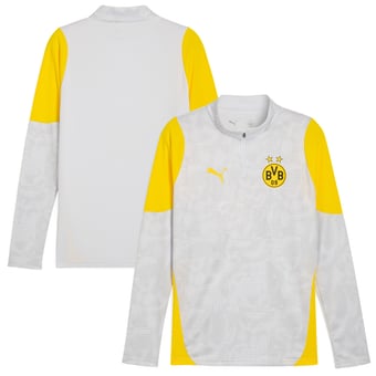Men's Puma Gray Borussia Dortmund 2025/26 Pre-Match dryCell Quarter-Zip Top